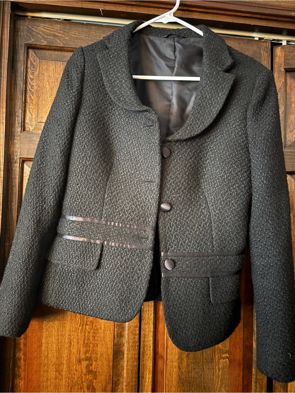 Womens Black Textured Dress Jacket